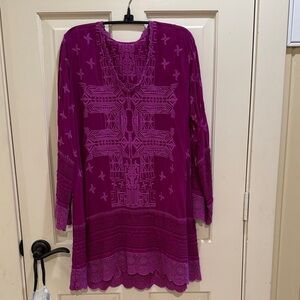 Embroidered Purple Women's Top - Johnny Was